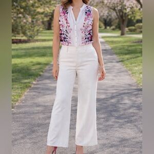 Sleeveless Silk Button Up Blouse